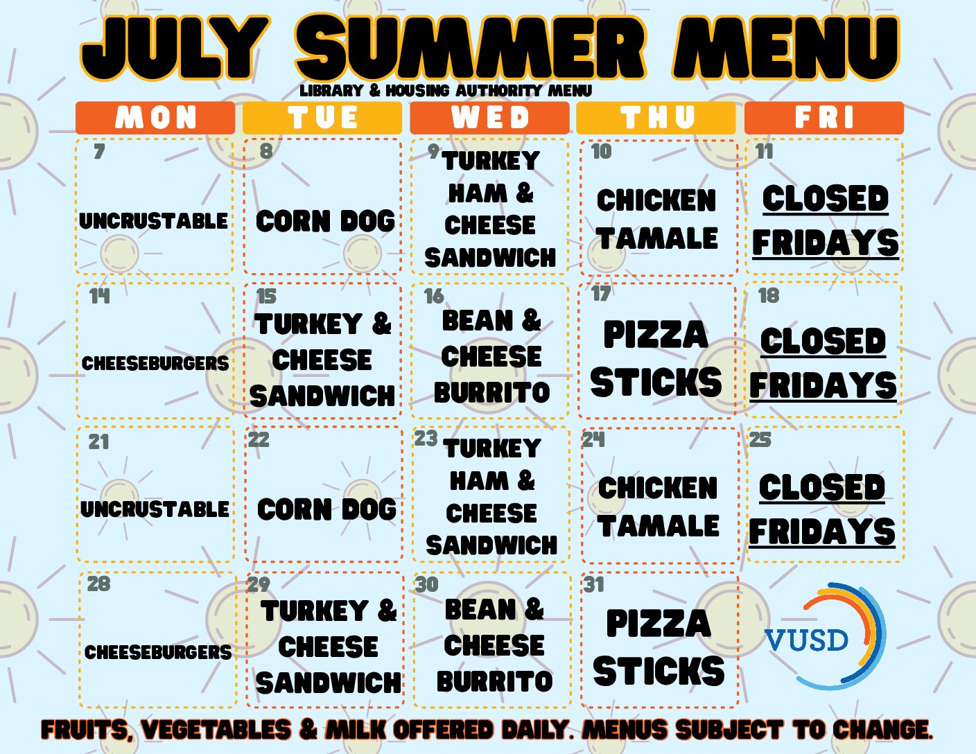 2025 Summer Menu Agencies
